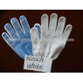 Blue PVC dot knitting work gants